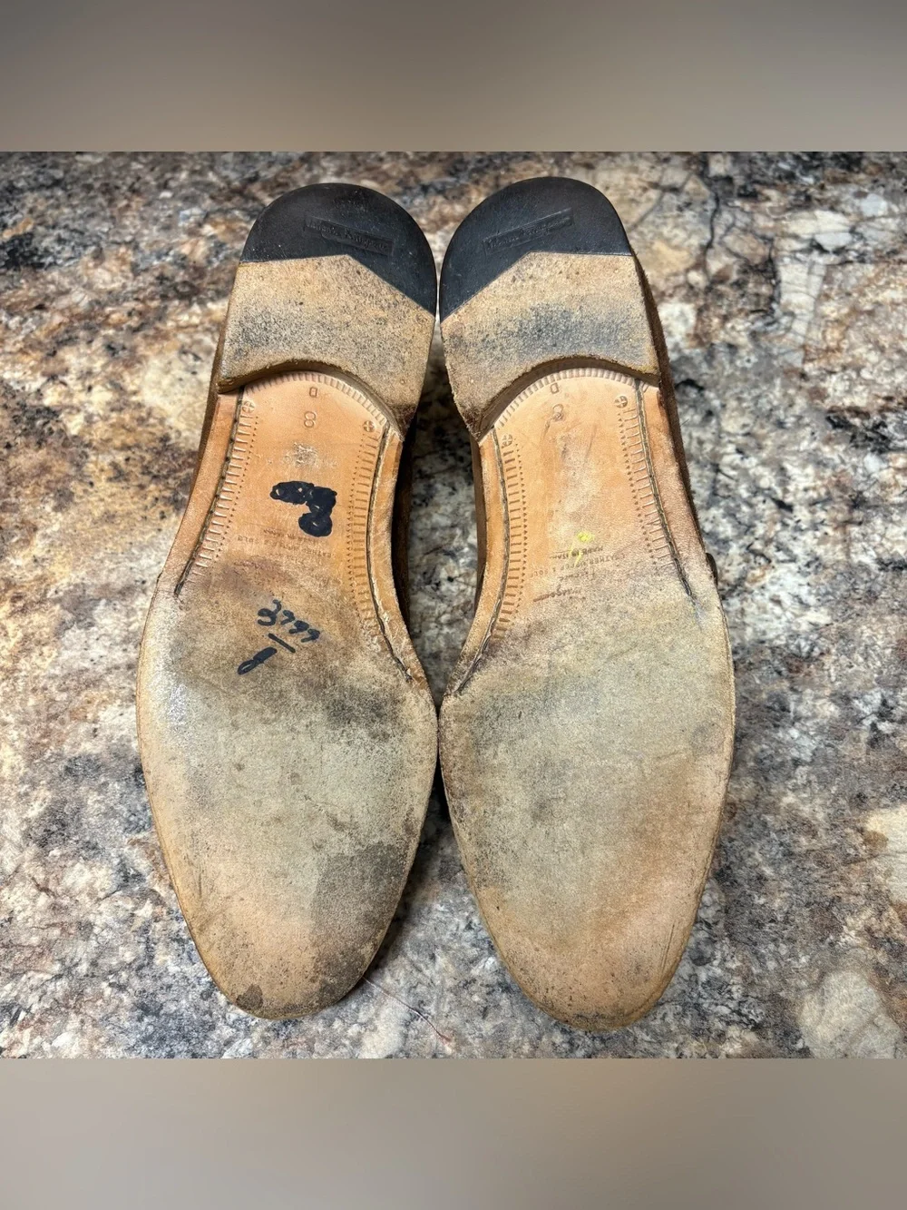 SALVATORE FERRAGAMO Brown Suede Monkstrap Buckle Dress Shoes Size 8